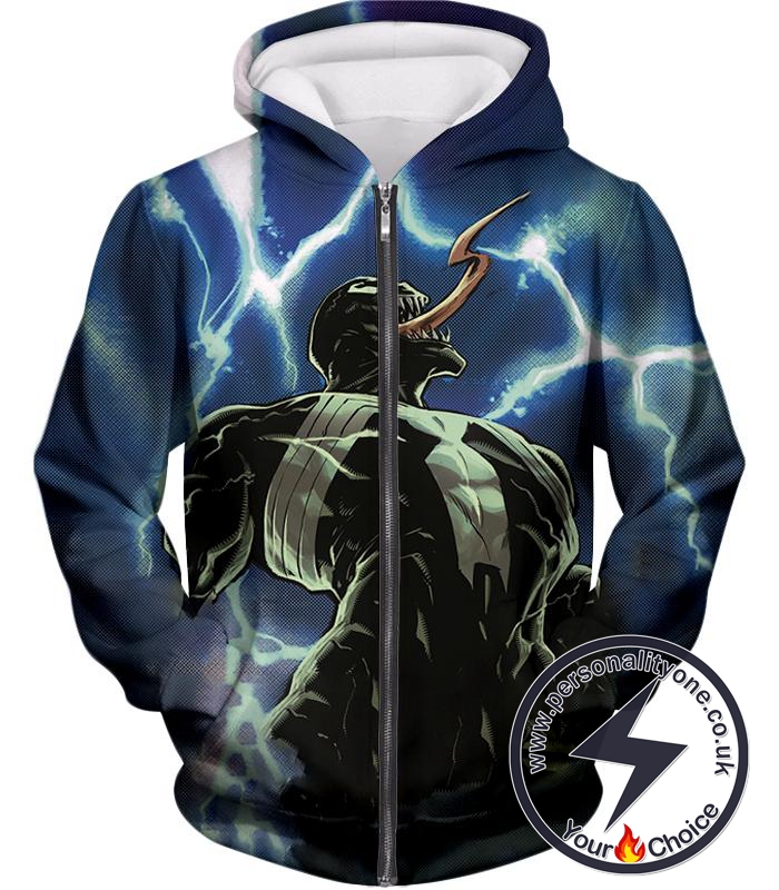 Marvels Animated Venom Dark Zip Up Hoodie